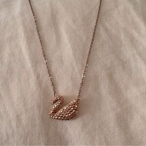 Swarovski Rose Gold Swan Necklace NEW